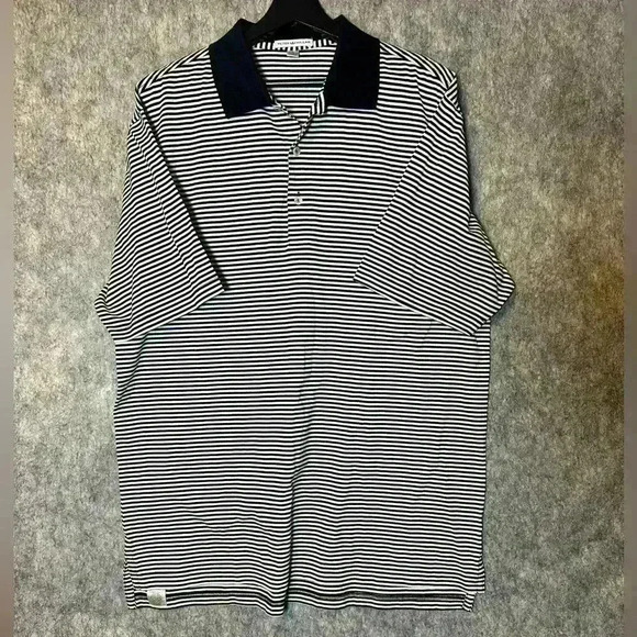 Peter Millar 100% Cotton Striped Polo - Large - Picture 1 of 3
